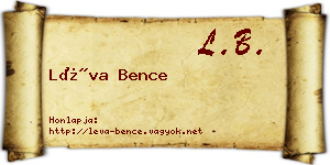 Léva Bence névjegykártya